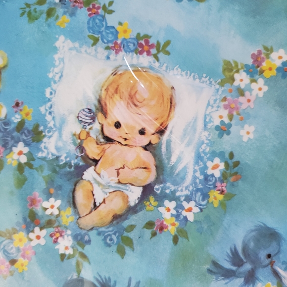 Adorable 70s Vintage Baby Gift Wrap New In Package - Picture 4 of 5